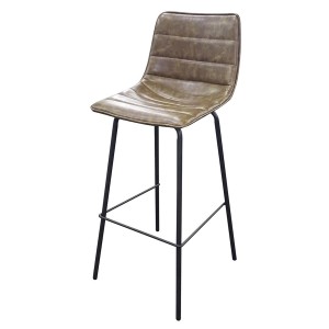 Lot de 2 tabourets de bar avec dossier effet cuir tilleul collection NETS - Style industriel