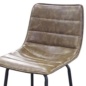 Lot de 2 tabourets de bar avec dossier effet cuir tilleul collection NETS - Style industriel