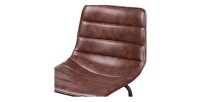 Lot de 2 tabourets de bar avec dossier effet cuir acajou collection NETS - Style industriel