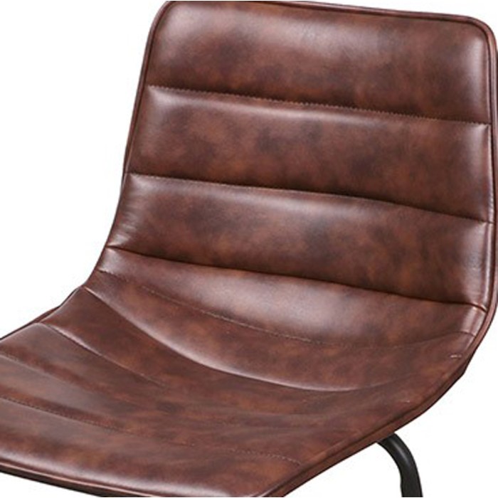 Set di 2 sgabelli da bar con schienale in effetto cuoio mogano collezione NETS - Stile industriale