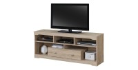 Mueble de TV MERSIN 150 cm con 1 cajón y 5 nichos color Sonoma.
