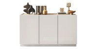 Buffet 3 portes collection FANZY. Coloris blanc laqué & chêne clair