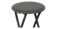 Lot de 10 tabourets pliables – Collection BASICUS, coloris noir, assise en PU, diamètre 30 cm, hauteur 45 cm