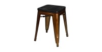 Lot de 4 tabourets style industriel en métal doré collection FACTORY.