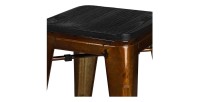 Lot de 4 tabourets style industriel en métal doré collection FACTORY.