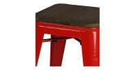 Lote de 4 taburetes estilo industrial en metal, color rojo - Colección FACTORY.