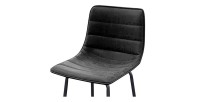 Lot de 2 tabourets de bar avec dossier effet cuir ardoise collection NETS - Style industriel