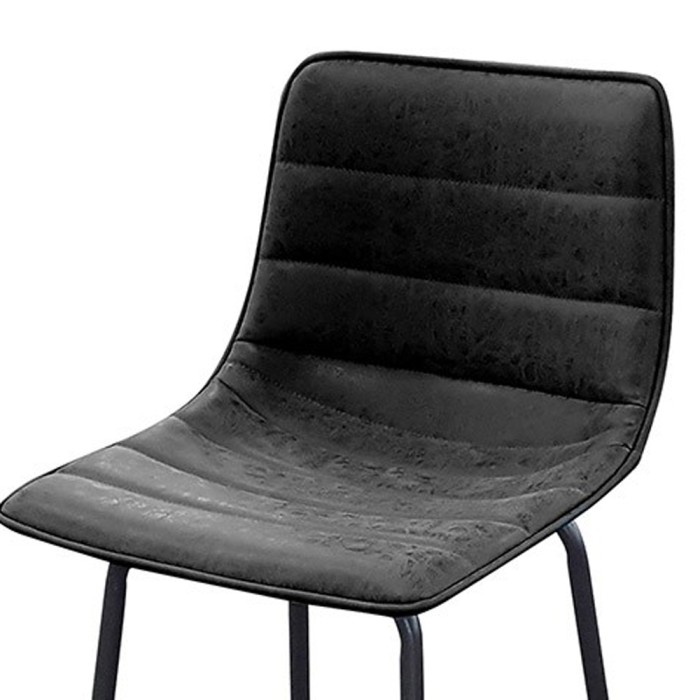 Set di 2 sgabelli da bar con schienale effetto pelle ardesia collezione NETS - Stile industriale