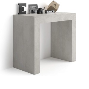 Console extensible, Collection NOSOL, couleur gris effet béton, dimensions 54x78cm
