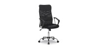 Chaise de bureau JOY – Tissu filet noir – Hauteur réglable 109-119 cm – Ergonomique et design