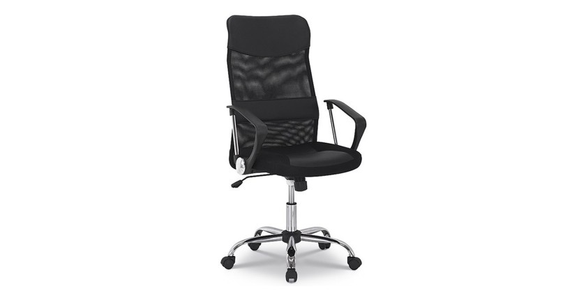 Chaise de bureau JOY – Tissu filet noir – Hauteur réglable 109-119 cm – Ergonomique et design