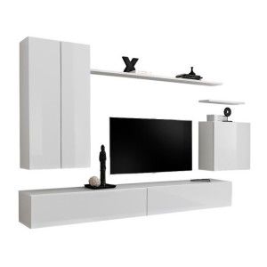 Ensemble de meubles de salon collection SWITCH II design, coloris blanc brillant.