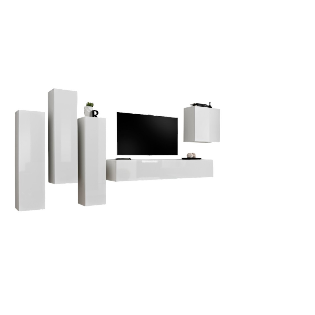 Ensemble de meubles de salon design collection SWITCH III. Coloris blanc brillant.