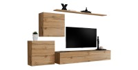 Ensemble meuble salon SWITCH V design, coloris chêne Wotan.