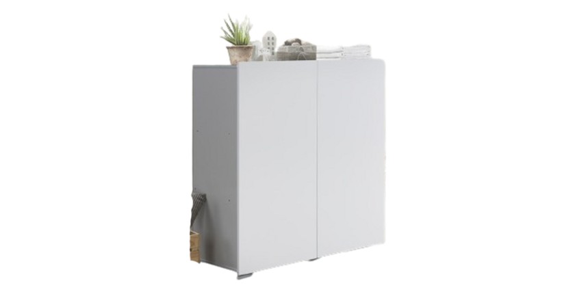 Rangement double portes TINY – 100x120 cm – Coloris blanc – Design moderne