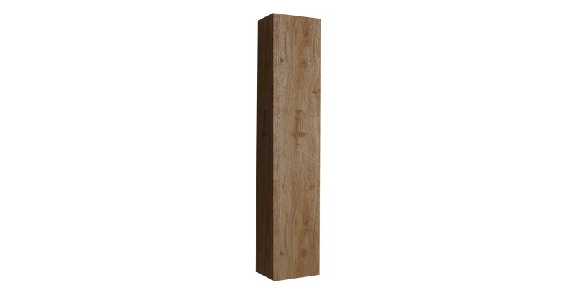 Meuble de salle de bain suspendu BURA – 1 porte – Chêne clair – Design moderne