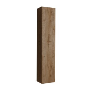 Meuble de salle de bain suspendu BURA – 1 porte – Chêne clair – Design moderne