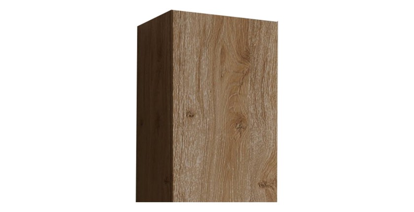 Meuble de salle de bain suspendu BURA – 1 porte – Chêne clair – Design moderne