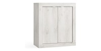 Meuble de rangement CISA – 2 portes, 2 étagères – Chêne gris – Design moderne