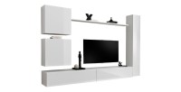 Ensemble meuble salon SWITCH VIII design, coloris blanc brillant.