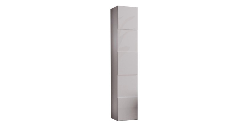 Meuble de salle de bain suspendu KUBRICK – 1 porte – Blanc brillant – Design moderne