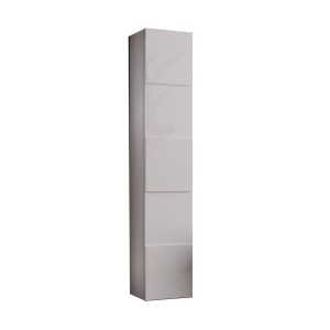 Meuble de salle de bain suspendu KUBRICK – 1 porte – Blanc brillant – Design moderne