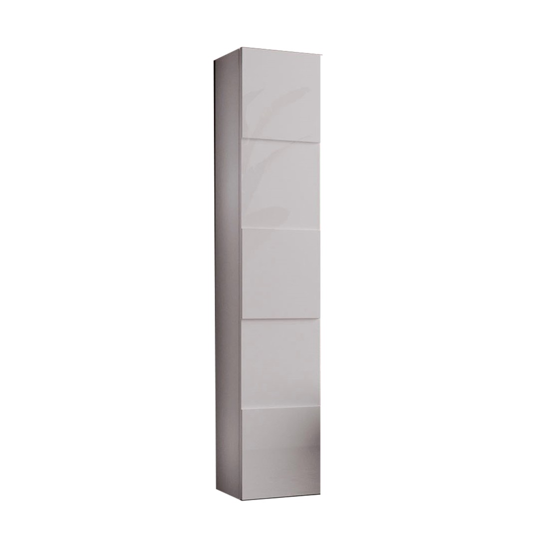 Meuble de salle de bain suspendu KUBRICK – 1 porte – Blanc brillant – Design moderne