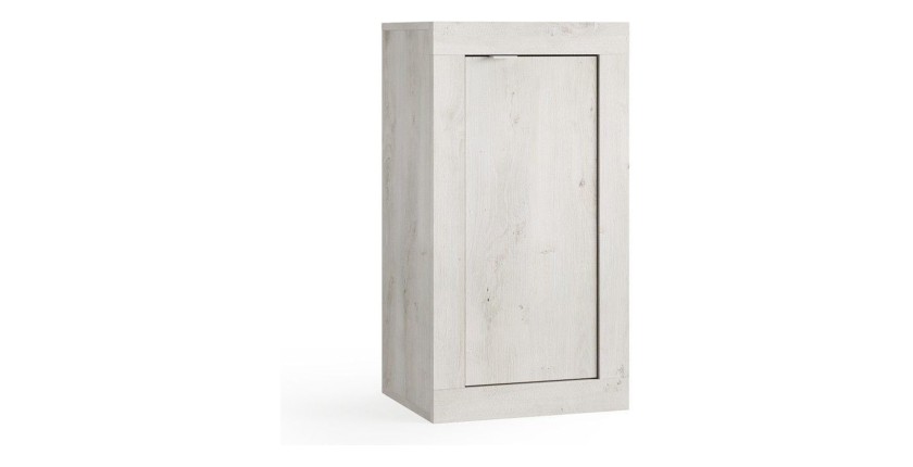 Meuble de rangement ISORA – 1 porte, 2 étagères – Chêne gris – Design moderne