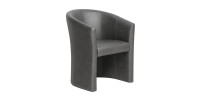 Fauteuil de salon KYOTO – Confortable – Gris foncé – Style vintage