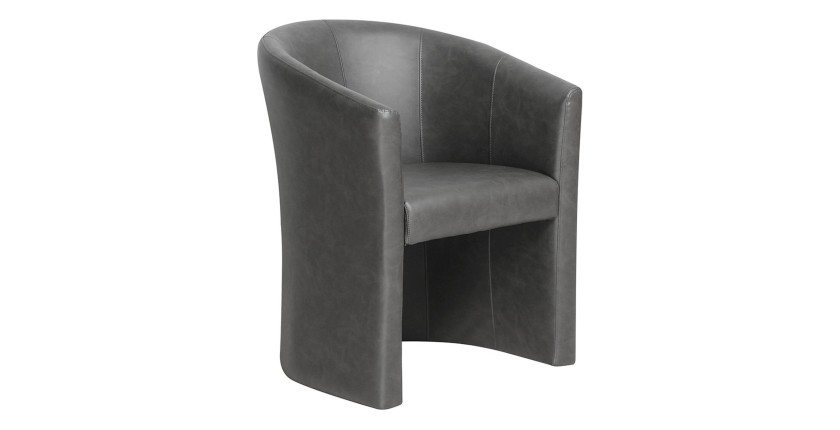 Fauteuil de salon KYOTO – Confortable – Gris foncé – Style vintage