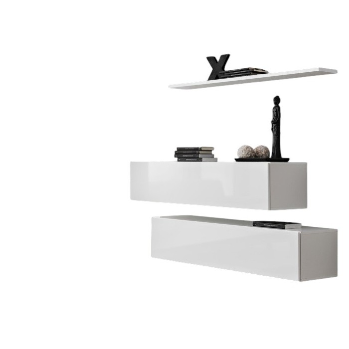 Ensemble meubles de salon SWITCH SBII design, coloris blanc brillant.