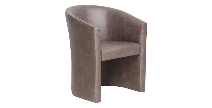Fauteuil de salon KYOTO – Confortable – Brun foncé – Style vintage