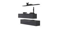 Ensemble meubles de salon SWITCH SBII design, coloris gris brillant.