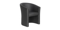 Sillón de salón KYOTO - Cómodo - Negro - Estilo vintage
