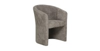Sillón de salón KYOTO - Cómodo - Tela rizada marrón - Estilo moderno y acogedor