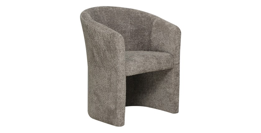 Sillón de salón KYOTO - Cómodo - Tela rizada marrón - Estilo moderno y acogedor