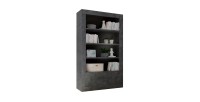 Ultramoderne Bibliothek mit zahlreichen Regalen in dunkelgrauem Betoneffekt aus der Kollektion URBAN.