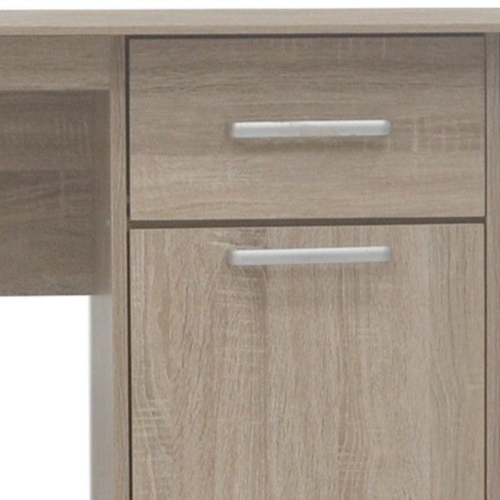 Escritorio recto PRAGUE – 1 cajón, 1 puerta – Color roble sonoma – Diseño funcional