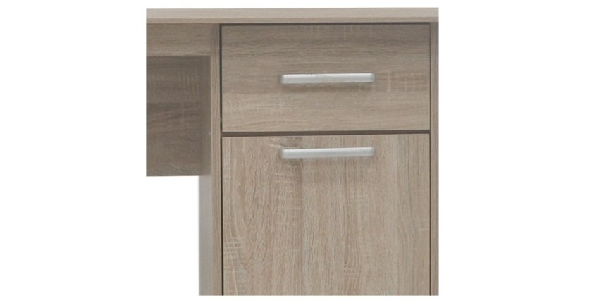 Scrivania retta PRAGA – 1 cassetto, 1 porta – Colore rovere sonoma – Design funzionale