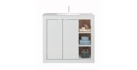 Meuble de salle de bain avec 1 vasque et 2 portes, collection VIENNE. Coloris blanc brillant
