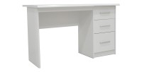 Bureau droit PRAGUE – 3 tiroirs – Coloris blanc – Design moderne et fonctionnel