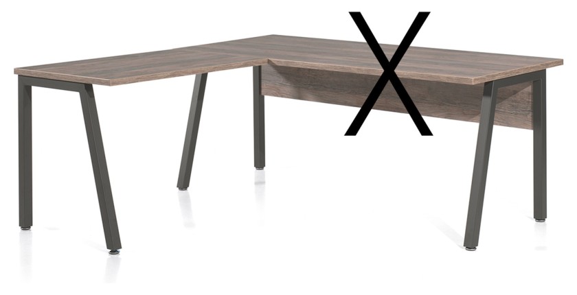 Retour pour bureau de la collection SOON coloris chêne vieilli et noir.