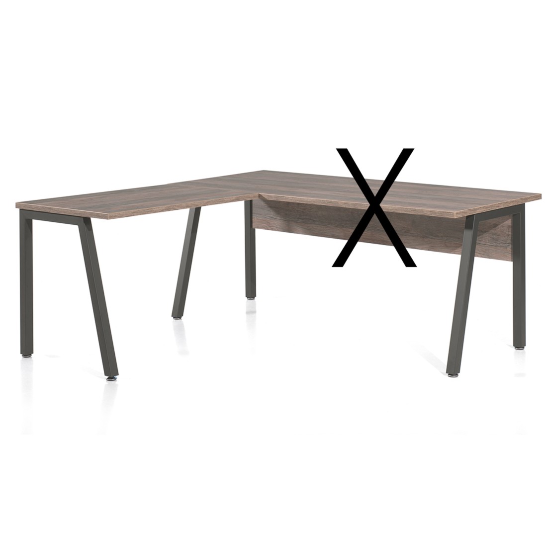 Retour pour bureau de la collection SOON coloris chêne vieilli et noir.