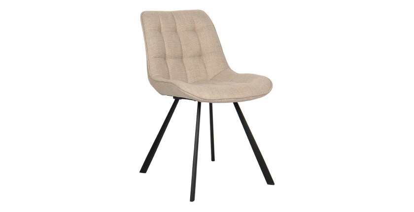 Chaise PALMA – Tissu beige – L51 x H80 x P61 cm – Confort et élégance