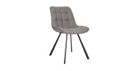 Chaise PALMA – Tissu gris clair – L51 x H80 x P61 cm – Élégance et confort