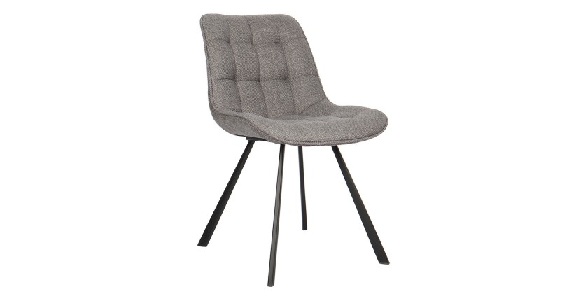 Chaise PALMA – Tissu gris clair – L51 x H80 x P61 cm – Élégance et confort