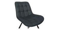 Set di due sedie da salotto in tessuto blu scuro, collezione PALMA. Struttura metallica nera.