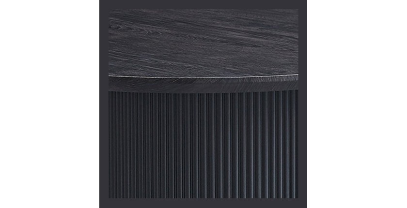 Table basse VAGOS – Effet bois brun foncé – Ronde – Diamètre 80 cm – Design élégant et robuste
