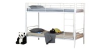 Lit superposé ou côte à côte LUCIE – 90x200 cm – Métal blanc – Design pratique et modulable