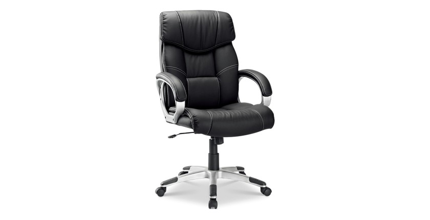 Chaise de bureau LIDA – PU Noir – Confort et élégance pour votre espace de travail